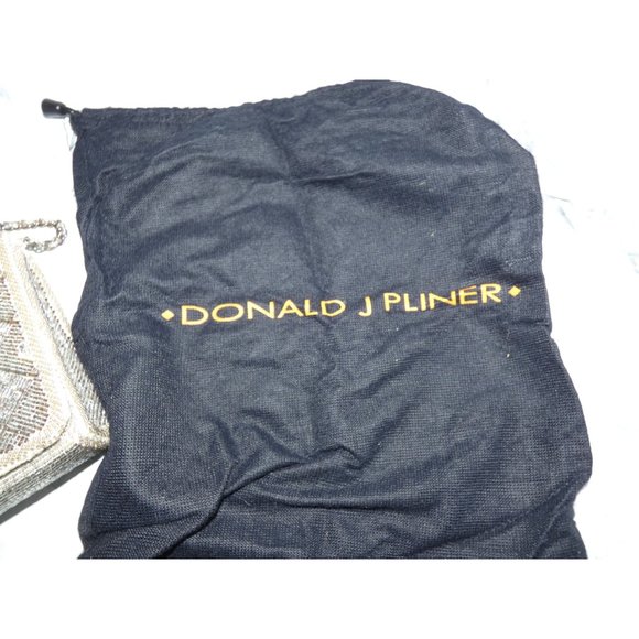 Vintage Beaded Clutch with Metal strap, Donald J Pliner - Picture 2 of 6